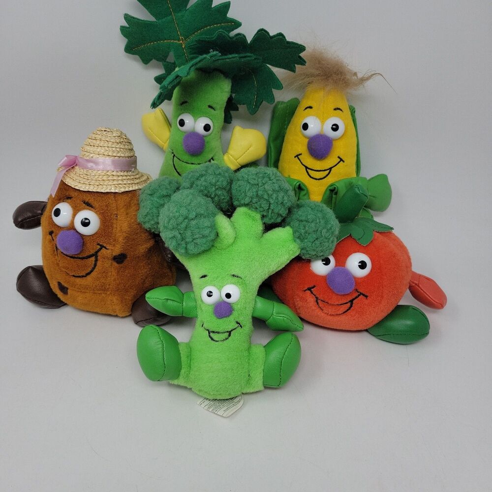 Vintage 1998 Veggie Friends Fruit Seedies Plush Bean Bag Lot 5 Toy Box Creations